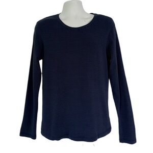 Eddie Bauer Men’s XL Blue Striped Long Sleeve Tee Cotton Modal Stretch